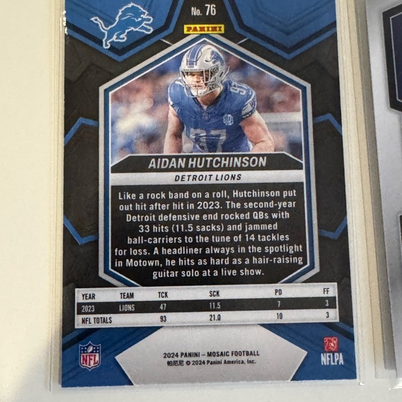 🔥 2024 Aidan Hutchinson (2) Card Panini Mosaic and Prizm Lot - Picture 5 of 6